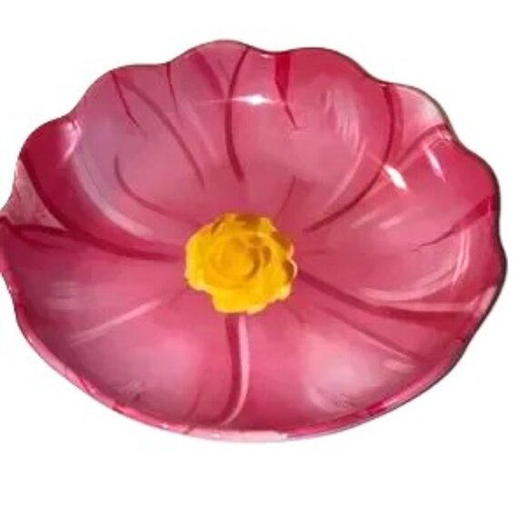 Shabby Chic Flower Bowls Melamine Pink Yellow NEW Set of 2 - Picture 2 of 8